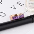 Anillo de baguette de boda de cristal de oro rosa rectángulo anillo de compromiso